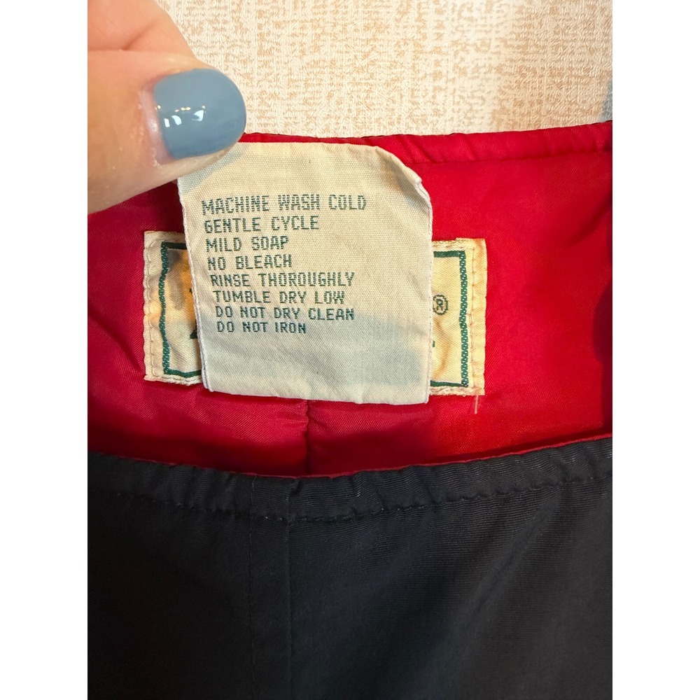 LL Bean Kids Vintage Insulated Snow Bibs Black Size L 14-16 Sledding Classic Ski - Picture 3 of 9